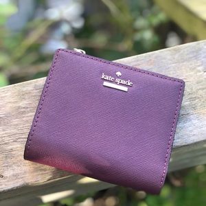 NWOT Kate Spade Deep Plum Small Bifold Wallet